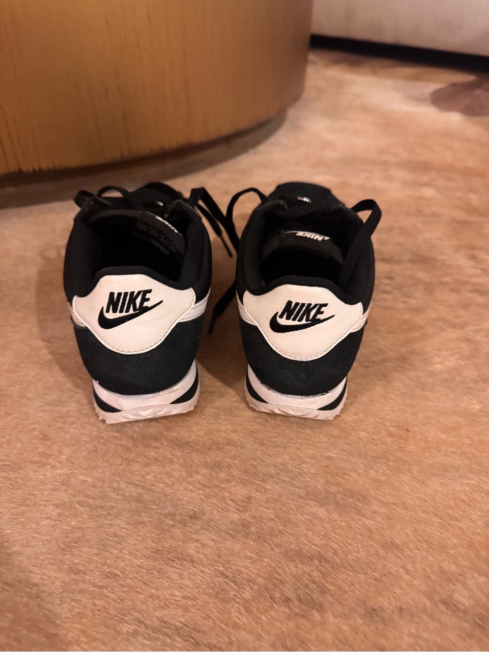 Nike Black and White Cortez Women's Athletic Shoes - Picture 4 of 4